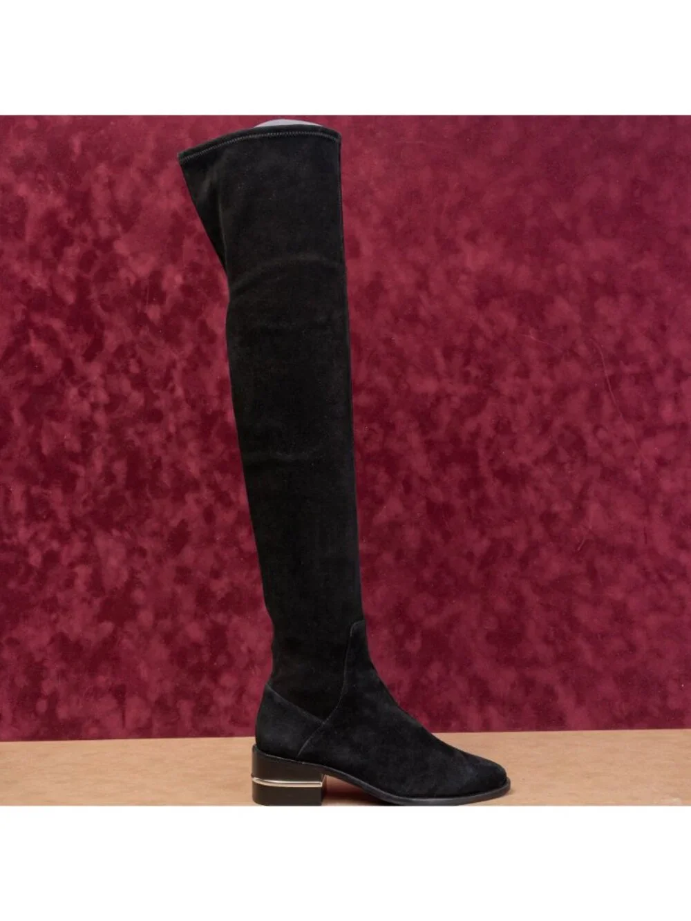Paige LA Women Jacey Black Suede Fashion Party Night OTK Stretch Boots sz 6